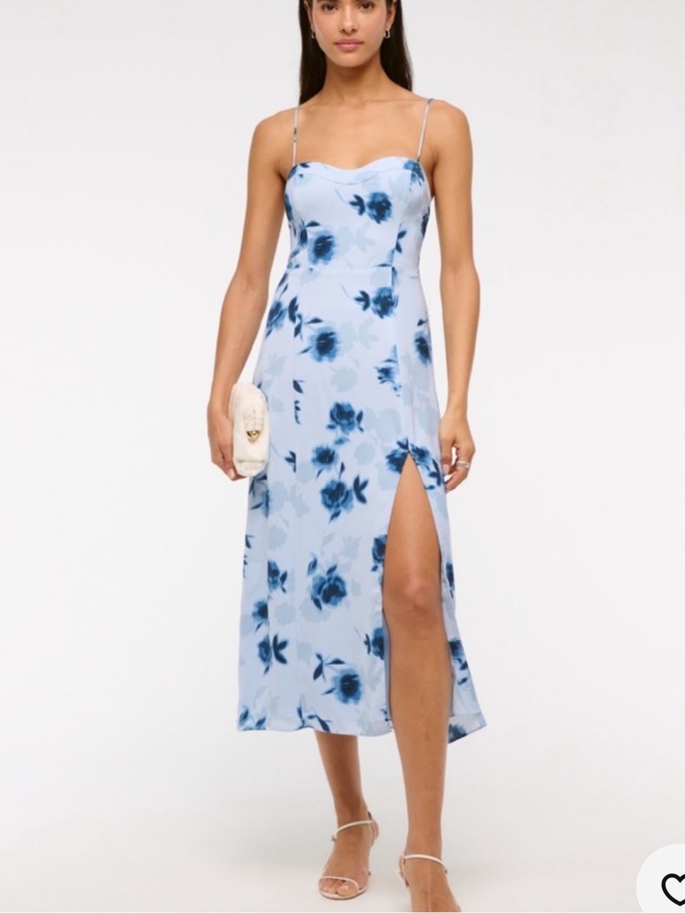 Abercrombie & Fitch Camille Midi Dress Blue Floral petite